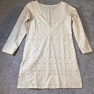 Tommy Bahama Gold Eyelet Blouse Tunic